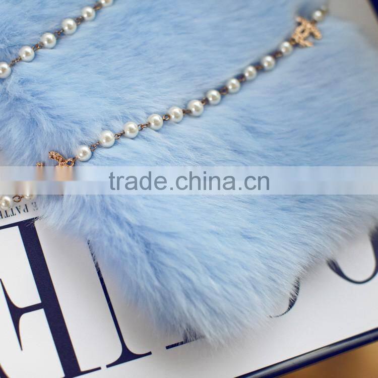 short colorful top grade Luxury vintage faux fox fur crossed scraf
