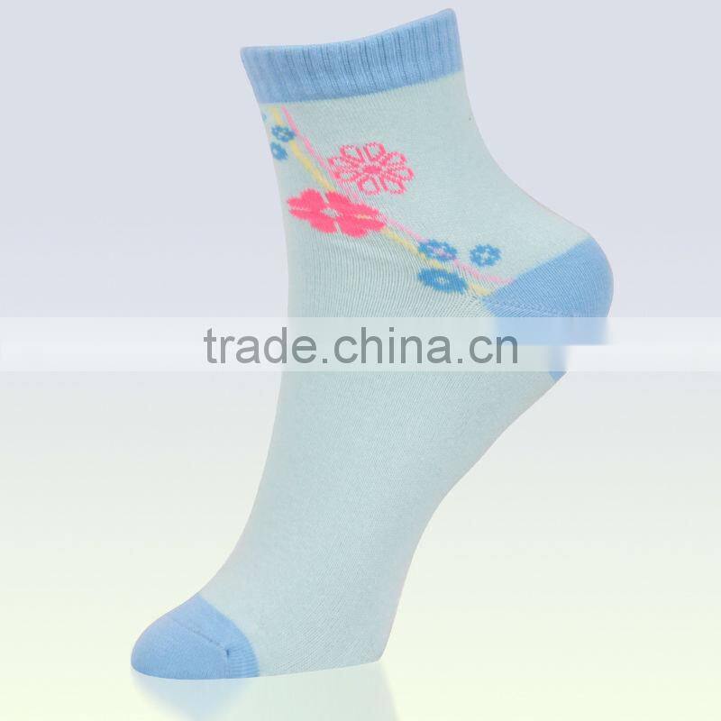 Jacquard flowers sock woman