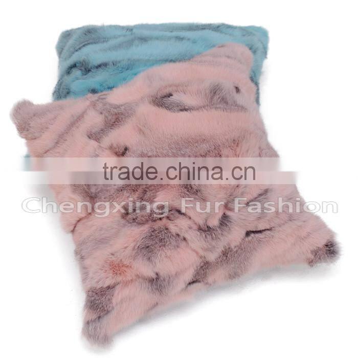 CX-D-17A Decorative Pillow, Sofa Cushion Rabbit Fur Pillow Case Custom