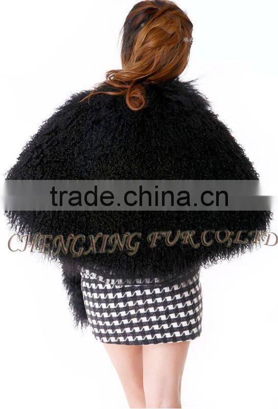 CX-B-91A Genuine Mongolian Lamb Fur Scarves And Shawls