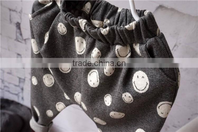 YD12328 Korean children casual pants Spring smiling face boys trousers