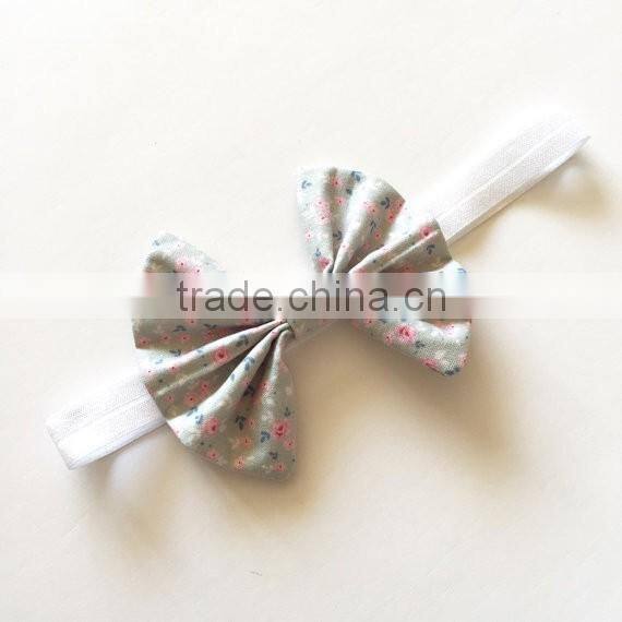 2016 Baby girls boutique print flower bulk wholesale newborn baby ruffle bowknot headband