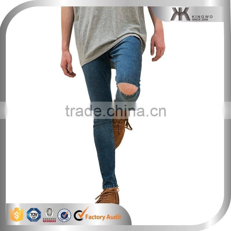 New style mens jeans worn-out washed slim fit mens jeans