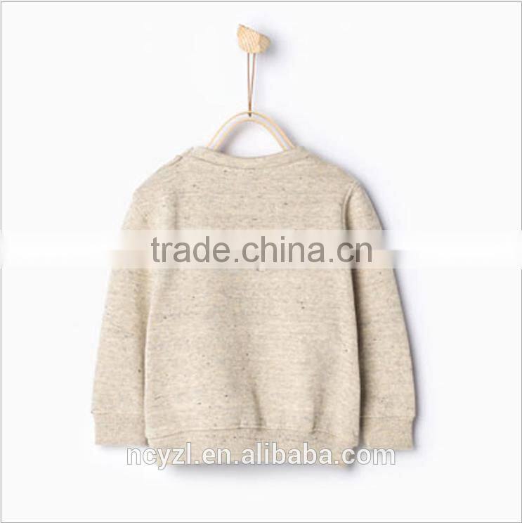 custom wholesale kids autumn boys clothes and long sleeve cotton children hoodies without hood