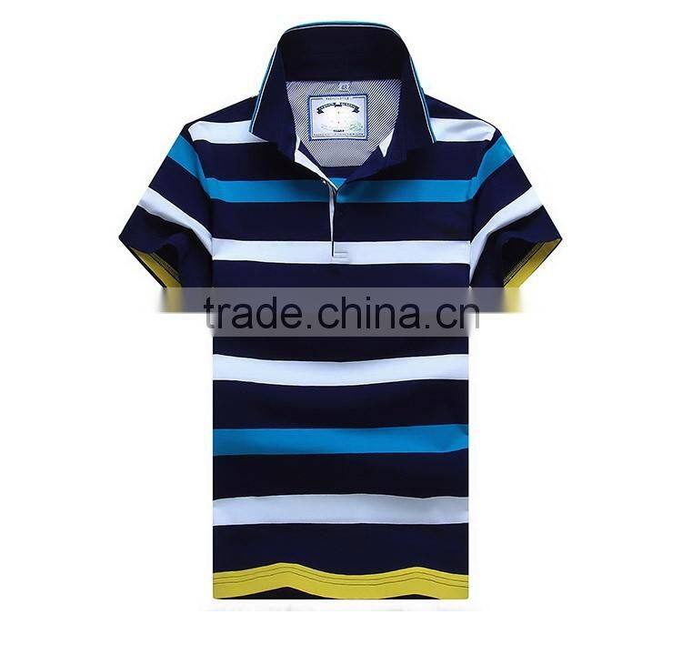 2016 New Design Mens fashion stripe Polo Shirts Customized Logo
