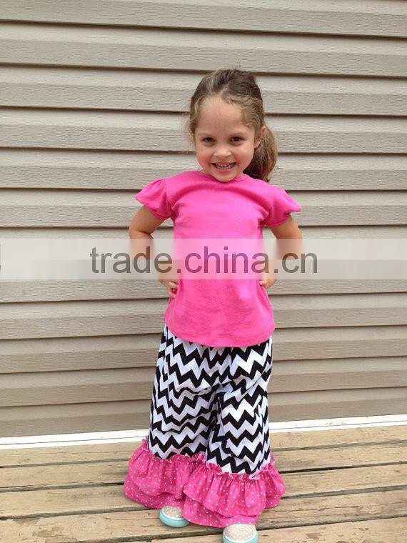 designer clothing manufacturers in China wholesale two piece outfits girls chevron clothing simple design clothes set