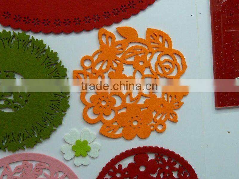 Hot laser cut felt coaster