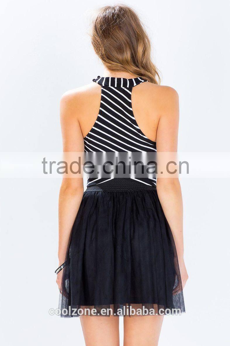 Adorable high waist full lining tulle skirt fashion lady skirt