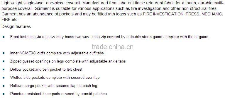 firefighter technical rescue coverall without liner