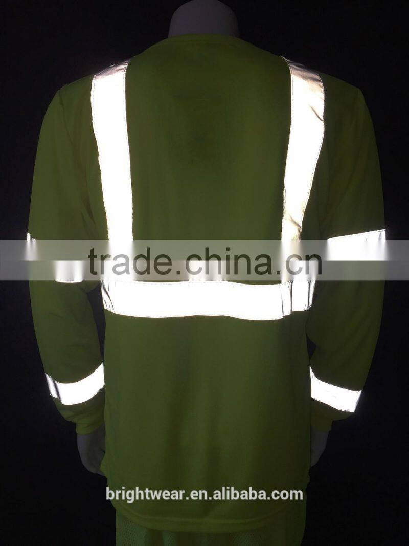 ANSI Chinese local reflective tape men high quality protective t-shirt