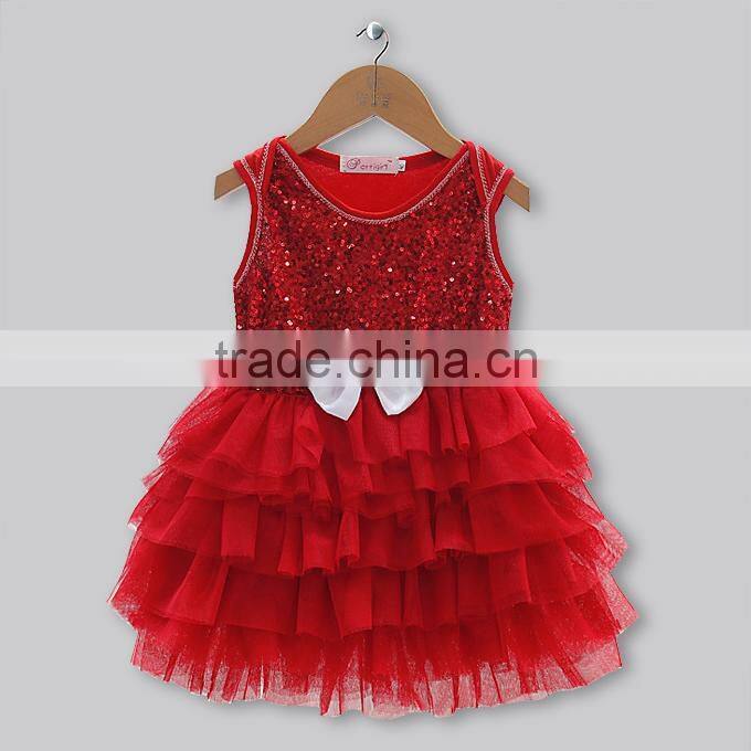 Girls Party Dresses Red Baby Kids Halloween Chiffon Princess Dress With Bow Children Hot Seller GD30828-7