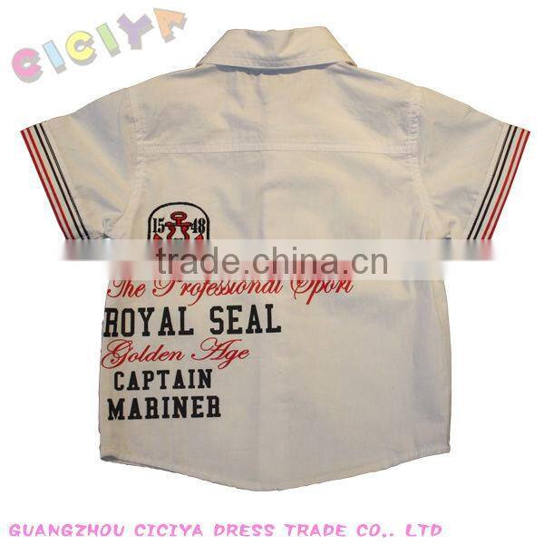 Wholesale make to order summer design casual boys brand name shirt