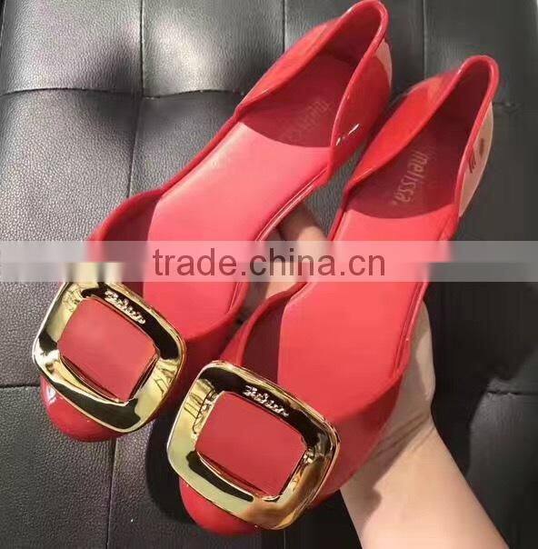 Big square button women melissa, fashion melissa shoes for adult