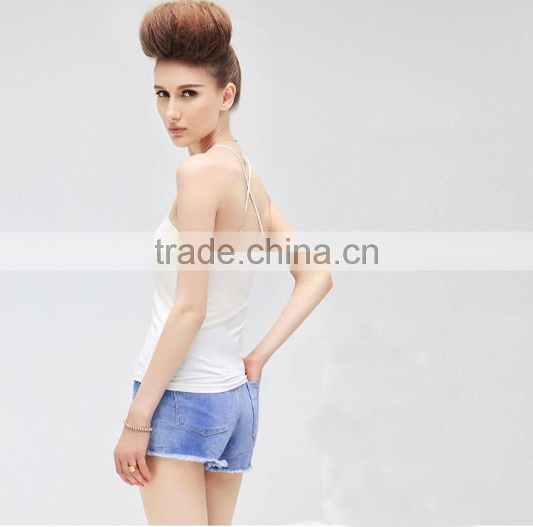 OEM new arrival cotton top quality blank sexy sleeveless singlet with 100% cotton
