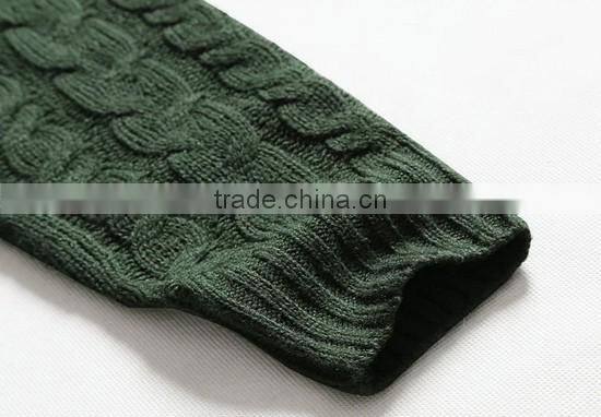 The long sleeve moss green knitting pullover casual men knitted sweater