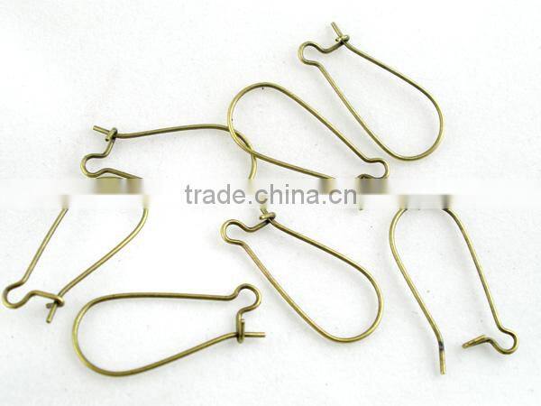 250PCs Antique Bronze Kidney Ear Wires 24x11mm