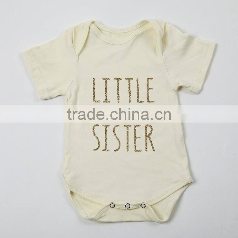 Summer 13 Colors Solid Color Gold Stamp Letters Designs Toddler Rompers For 0-24 Months In Stock