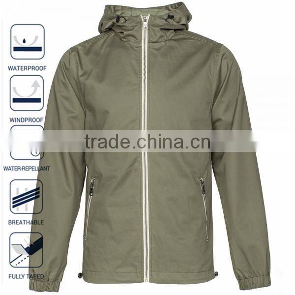 2016 Foldable Hooded Nylon Plain Windbreaker