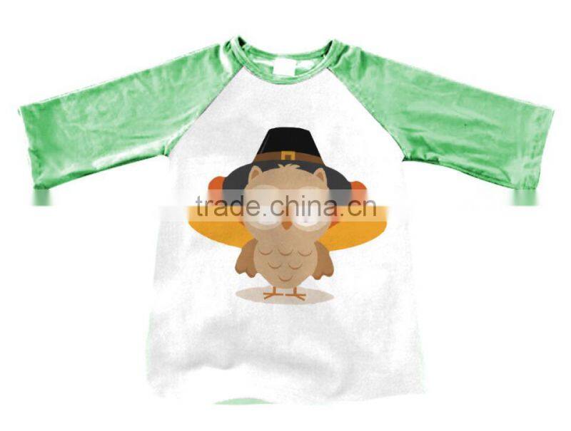 2017wholesale Fashion clothing cute Printing Girls boys turkey tops