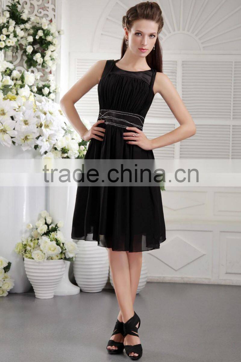 2017 New Fashion Elegant A-line Sexy Scalloped satin with sahses formal evening dress prom dresses ED111