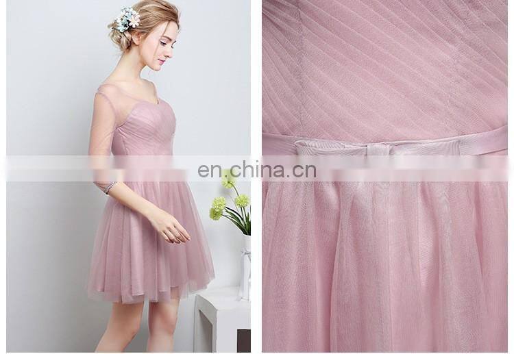 HS1612 Knee Length Short Cheap Wedding Bridesmaid Dress 2016 Custom Made 100% Real Images
