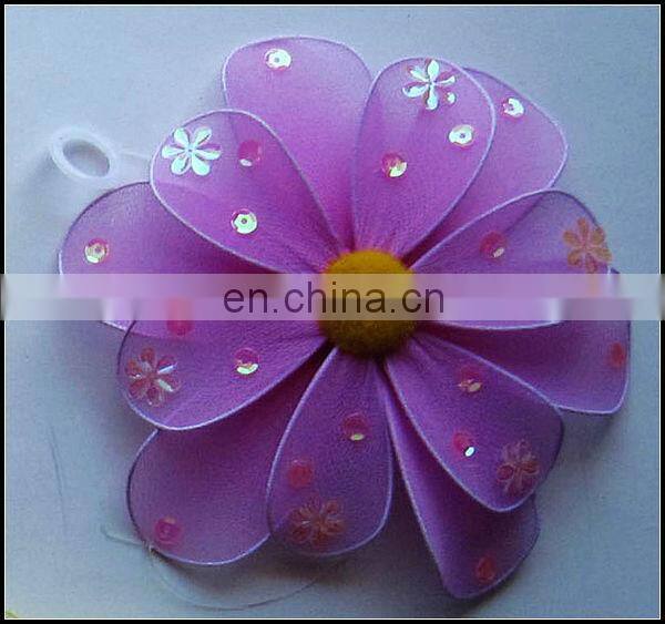 Big size double petal Ribbon silk flower curtain tiebacks