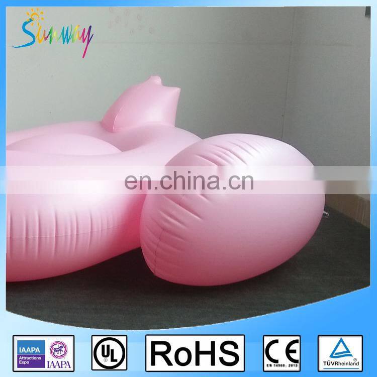 EN71 6p Eco-friendly PVC Giant Pink Inflatable Flamingo Swimming Water Pool Float