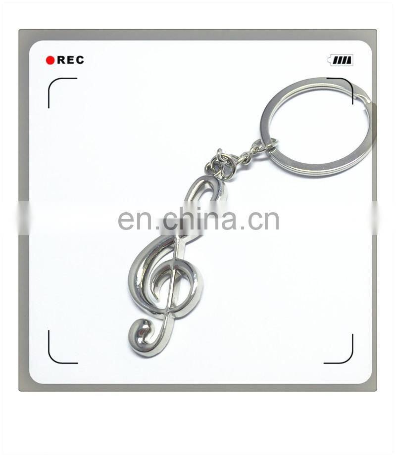 Custom music notes metal keychain