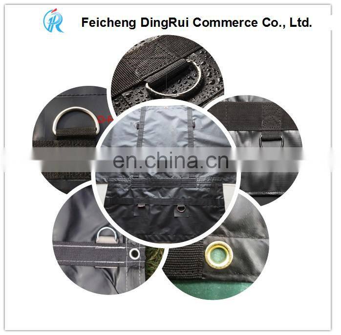 China Tarpaulin Factory Wholesale D-Rings Box Stitched PVC Lumber Tarpaulin