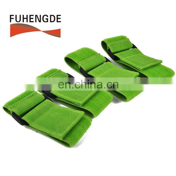 Any length is OK for elastic hook and loop strap with plastic buckle