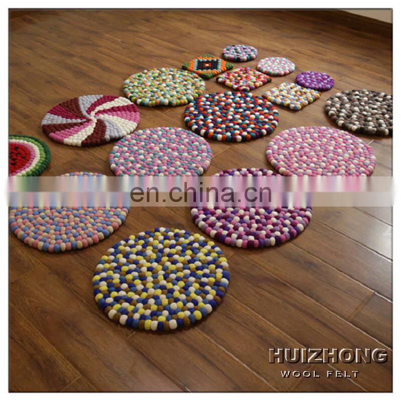 Nonwoven Polyester Needle FeltBallsRug andCarpet with different color