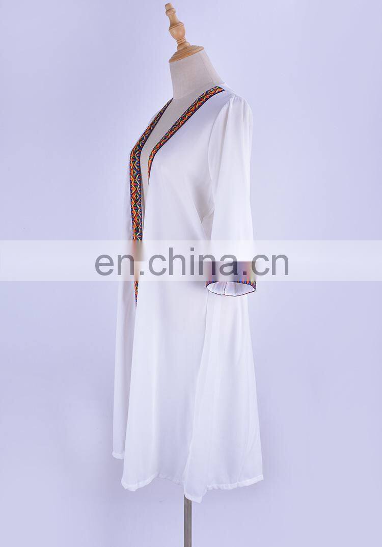 white Embroidery Beach Cover up 2019 Saida de Praia Beach kaftan Bathing suit Cover ups Vestidos de Playa Beachwear Tunic