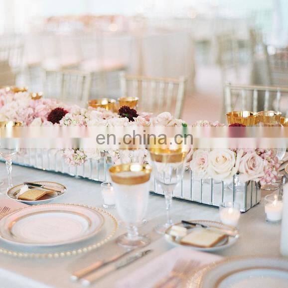 Centerpiece mirror tiles candle plate square shaped for weddings 12x12 inch per set