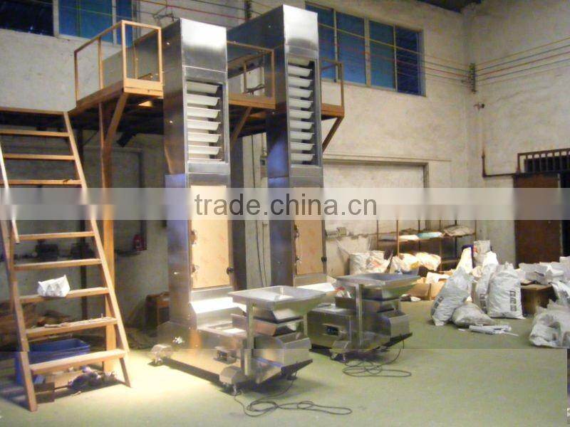 vibratory feeder/ vibrating conveyor with bucket elevator for food industry