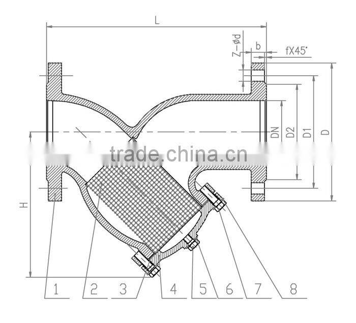 Ansi Flanged Foot Valve Water Y Strainer