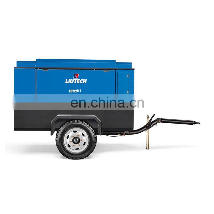 Hot Sale Lubricated Diesel Engine Portable Mobile Rotary Screw Air Compressor Concrete Breaker