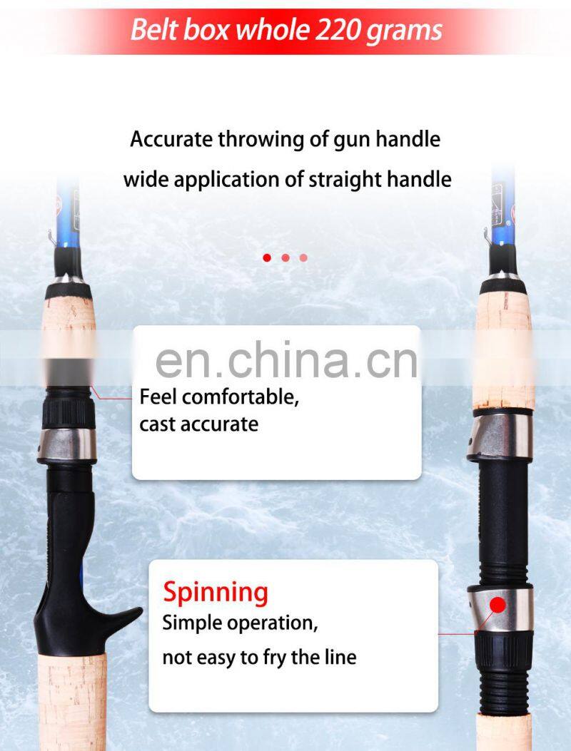 Guangwei custom fishing rod 2.1m 2.4m carbon fiber salt water fishing rod reel kit