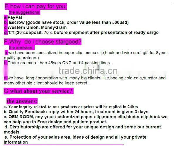 Big flat metal nickel plated steel assorted animal shaped paper clip