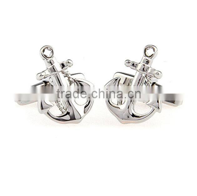 Wholesale anchor shaped metal cufflinks for men