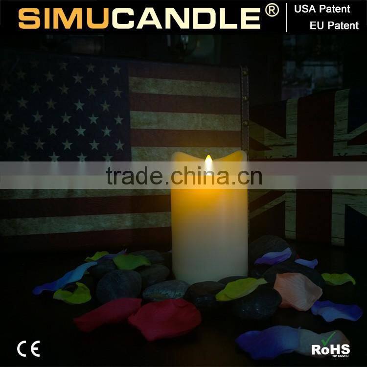 Flameless candle with moving wick;Simulated candle in candles