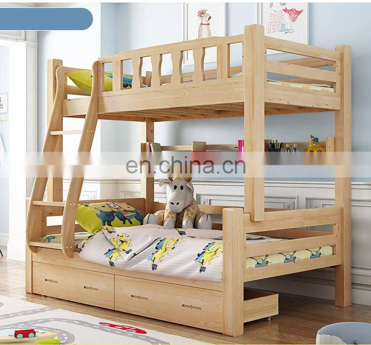 Adult twin over full wooden bunk bed for 3 people children bunk double bed modern for sale bedroom sets