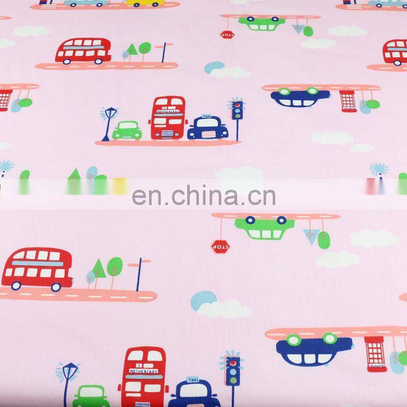 Cartoon car printed fabric kindergarten baby bed twill children's quilt cover cotton fabric