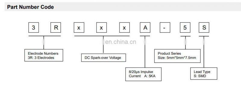 3 Pole Gas Discharge Tubes Dip Gas Discharge Tube Ceramic Gas Tube Arrester
