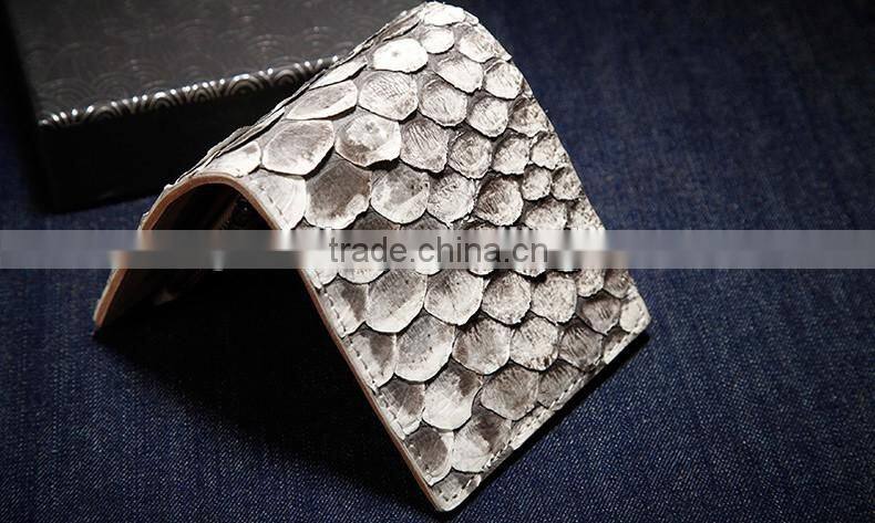 High Quality Custom logo White and Black Color Unisex Genuine Real Big Scale Python Skin leather Wallet