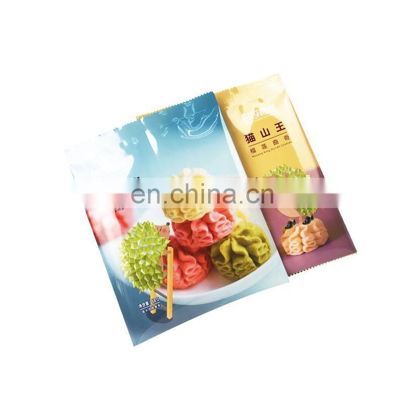 Factory Custom print Wholesale Price Flat Pouch Plastic Snack Protein Bar Wrapper pouch Biscuit Packaging Bag