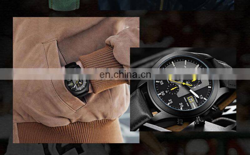 SINOBI Boys Watches Digital S9826G Small Three Dial Chronograph Watches Hand Clock Boys Date Window Business Handwatch