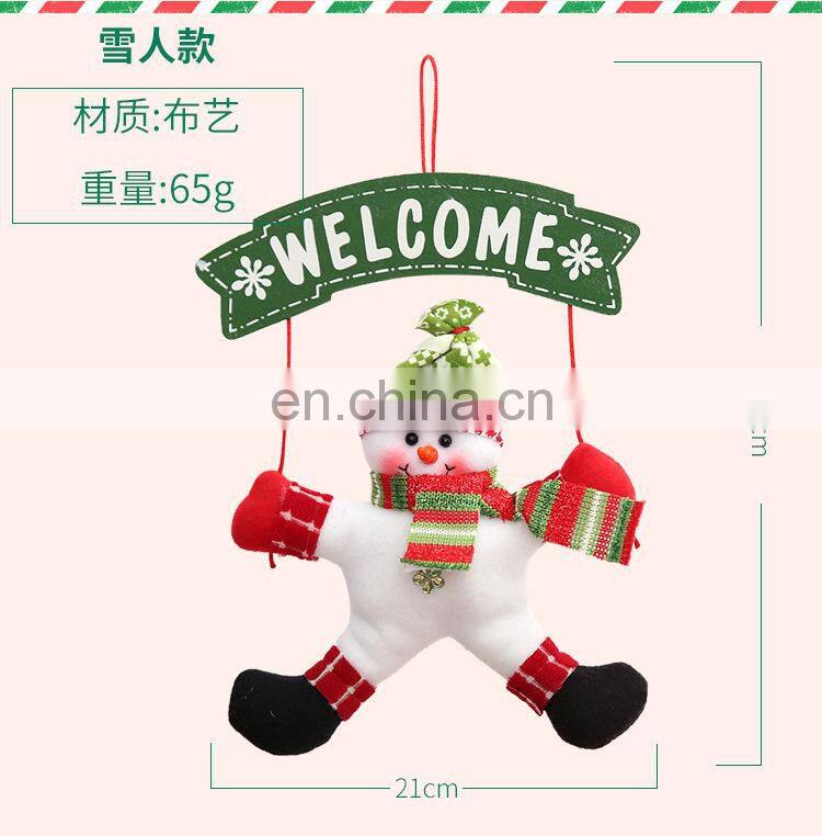 Merry Christmas Cute Santa Claus Snowman Door Hanging Christmas Tree Home Decor Ornaments Xmas Gift New Year Decoration