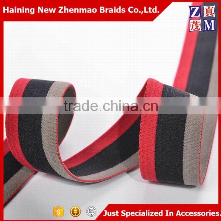 Factory wholesale color striped soft elastic ribbon