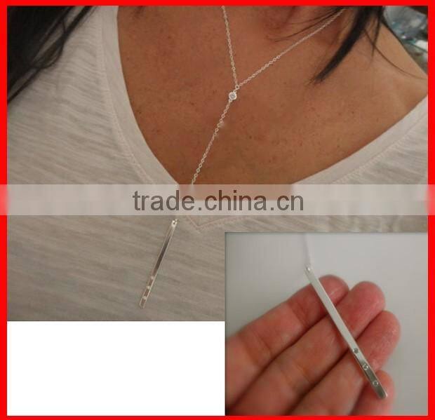 2016 various colors gemstone long chain leaf charm pendant Silver Y necklace