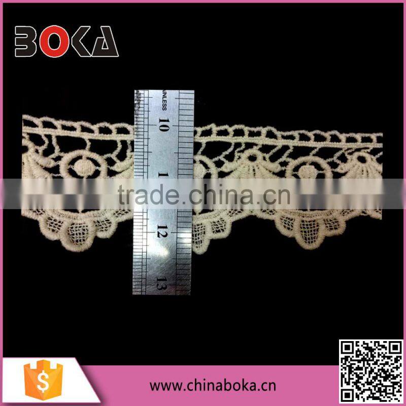 BOKA Chemical Cotton Lace Flower Designs, Crochet Flower Scalloped Lace Trimming
